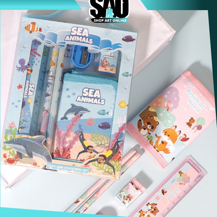 

Sekarang Bermanfaat SAO S5926 Set Alat Tulis Stationery Set 6in1 Set School For Child Writing Gift Eraser Ruler Paket Alat Tulis Dompet Anak