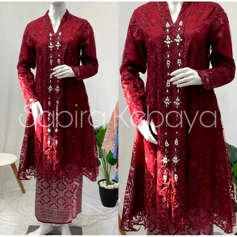 NEW DESAIN STELAN KEBAYA TILE/KEBAYA FLOY MODERN/SERAGAMAN PESTA/WISUDA/TRENDY MODEL BY SABIRA KEBAY