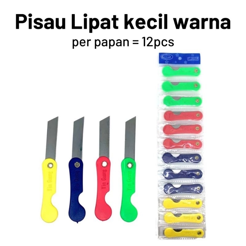 Pisau Lipat Kecil Warna Warni 1pc Tajam Awet