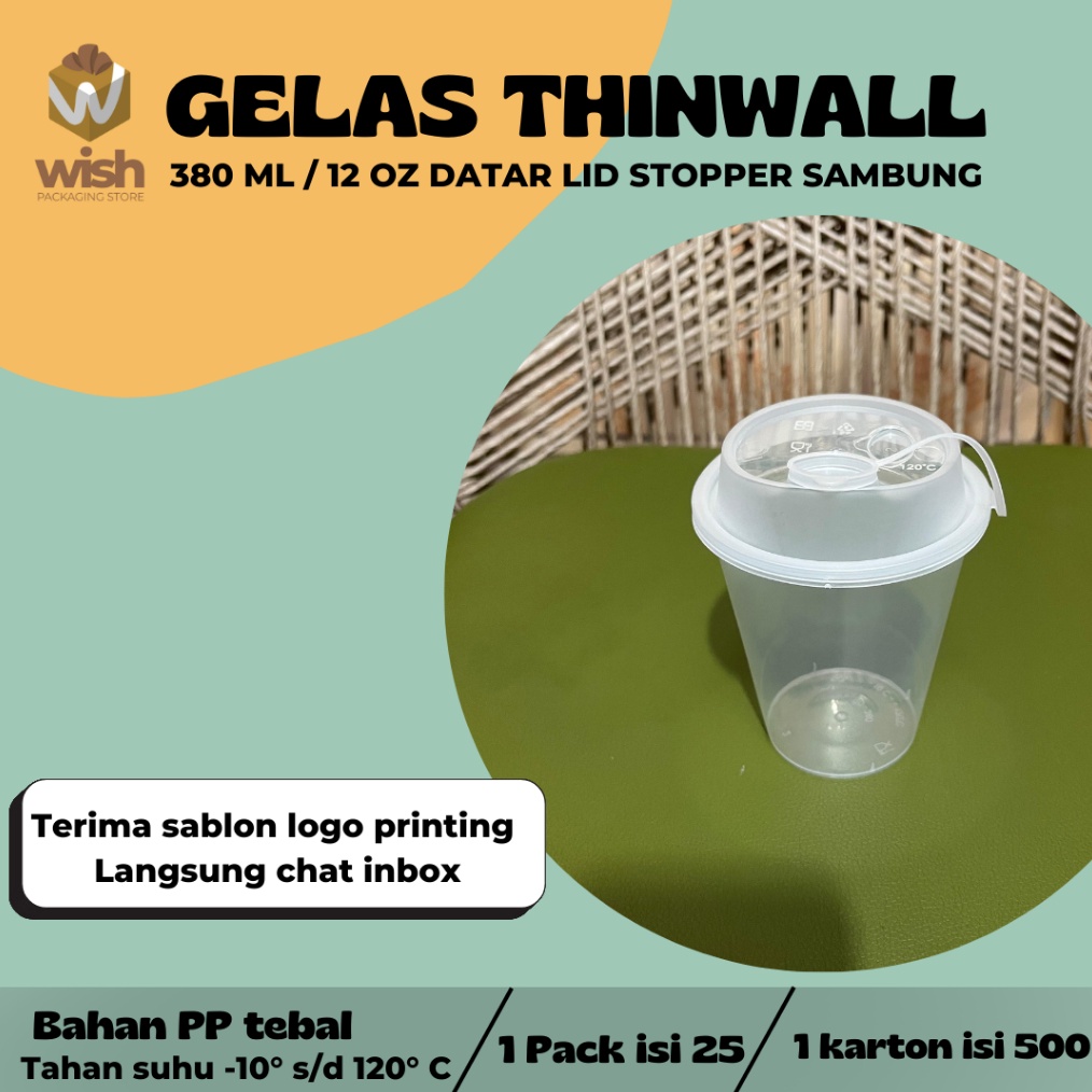 Cup PP Injection  Gelas Plastik 12 oz  isi 25 pcs  12 OZ