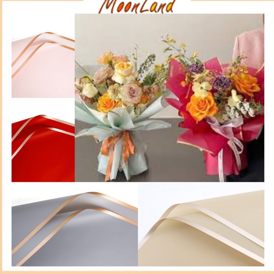 

Grosir Puas Kertas Cellophane Kertas Buket Bunga Gold Frame Flower Wrapping Paper Celophane untuk Snack Uang PER PACK