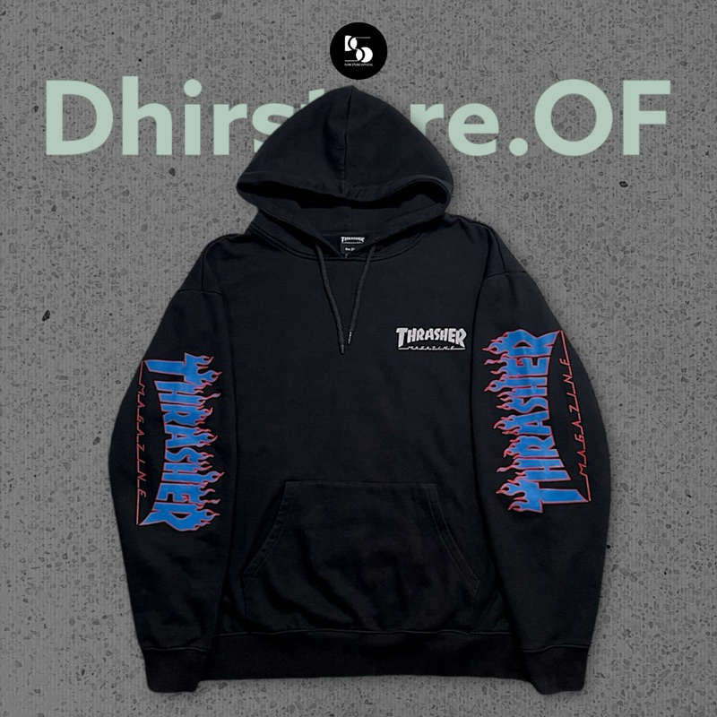 Hoodie Thrasher Blue Flame Spellout