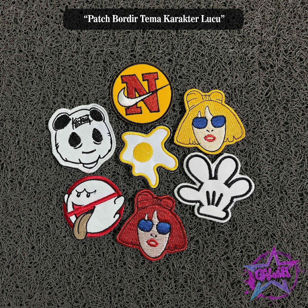Patch bordir karakter emblem bordir lucu tempelan lucu iron patch animasi lucu tambalan