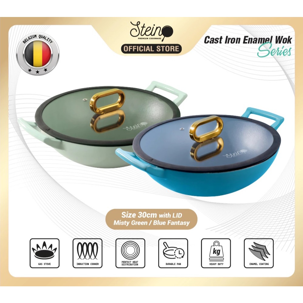 Stein Cookware Cast Iron Enamel Belgia Wok 30cm