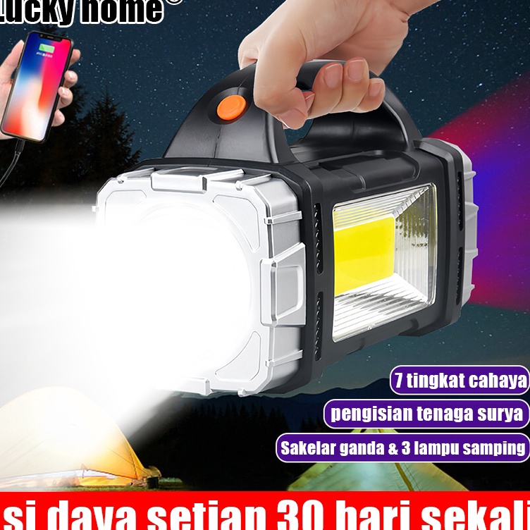 Banyak Diminati  Grade Militer Jerman Pengisian daya surya senter jarak jauh 1KM Senter LED Super Te