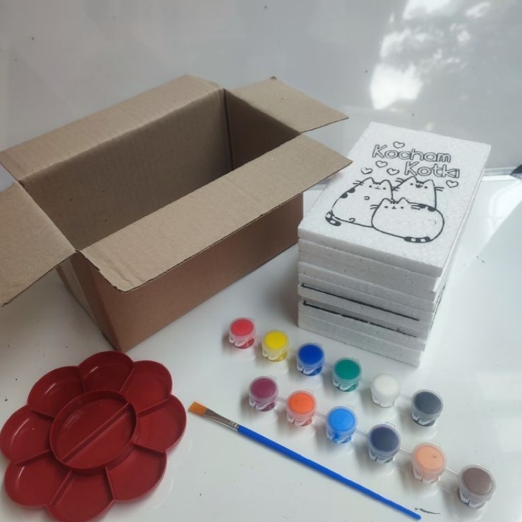 

Paket Terbaru PAINTING KIT PAKET HEMAT LENGKAP MEWARNAI STYROFOAM MINI 1 X 15 CM BOX 1 set dengan cat kuas dan palet mainan edukasi anak melukis gambar karakter di media sterofoam styrofom seterofom gabus kado ulang tahun hampers murah ekonomis Armin