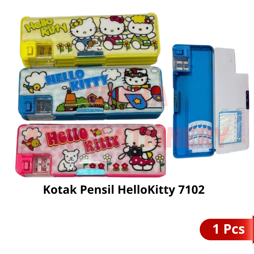 

Kotak Pensil + Rautan Magnet HelloKitty 7102 / Tempat Pensil / Pencil Case + Rautan HelloKitty