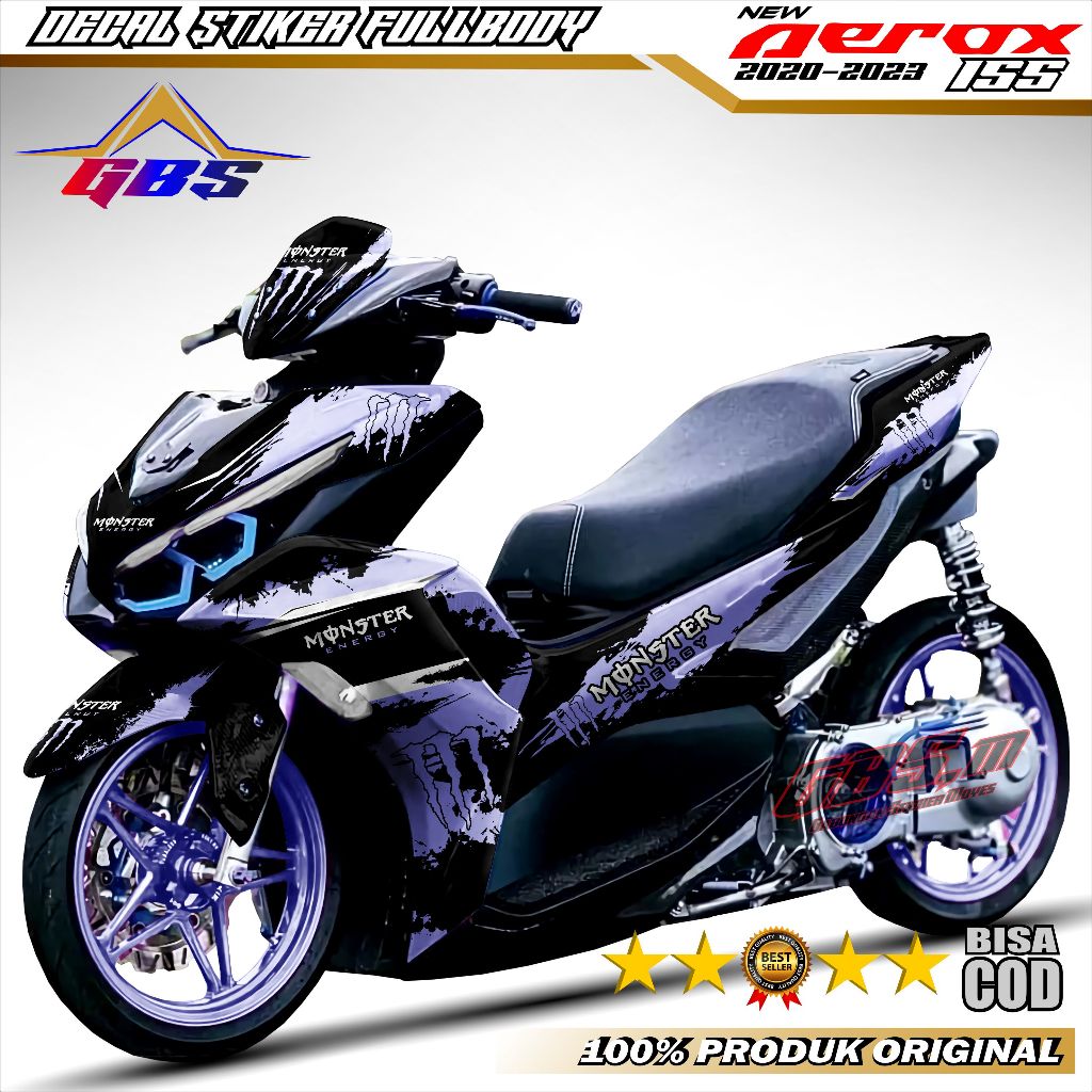 Stiker All New Aerox 155 Connected 2021 2022 2023 Stiker Decal Motor Aerox New 155 Fullbody Variasi