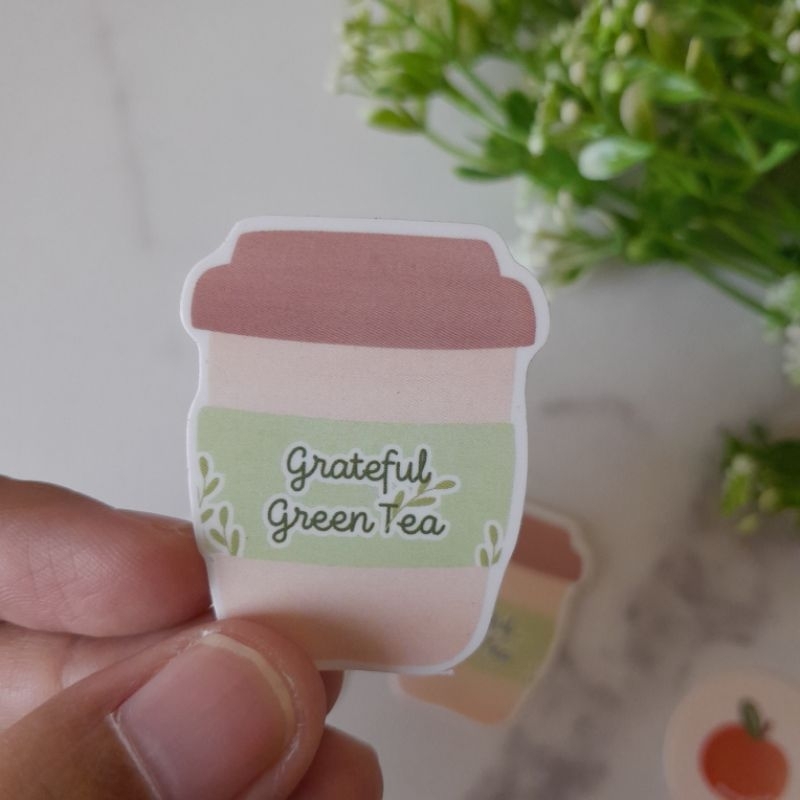 

Sticker Die Cut Grateful Green Tea