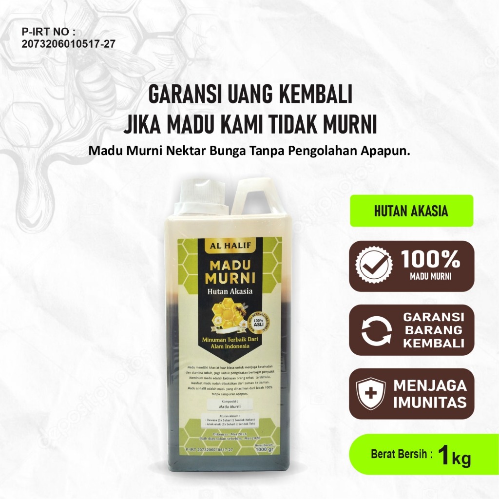 

Madu murni asli 100% original tanpa campuran/madu asli 100% untuk kesehatan/madu akasia 100% murni