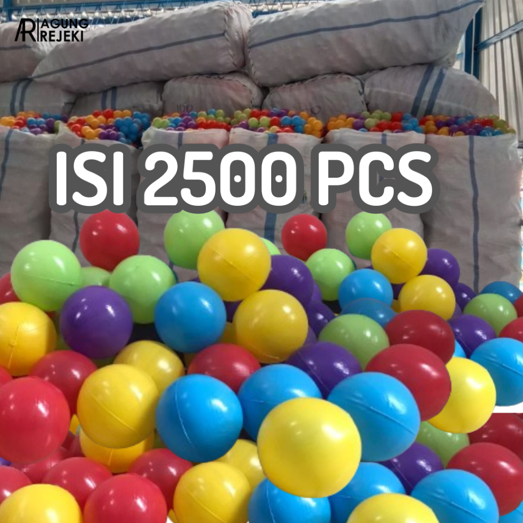 MURAH Paket Bola Anak Komplit isi 2500 pcs SNI | Bola Plastik Kecil Warna warni Bahan Tebal Bagus