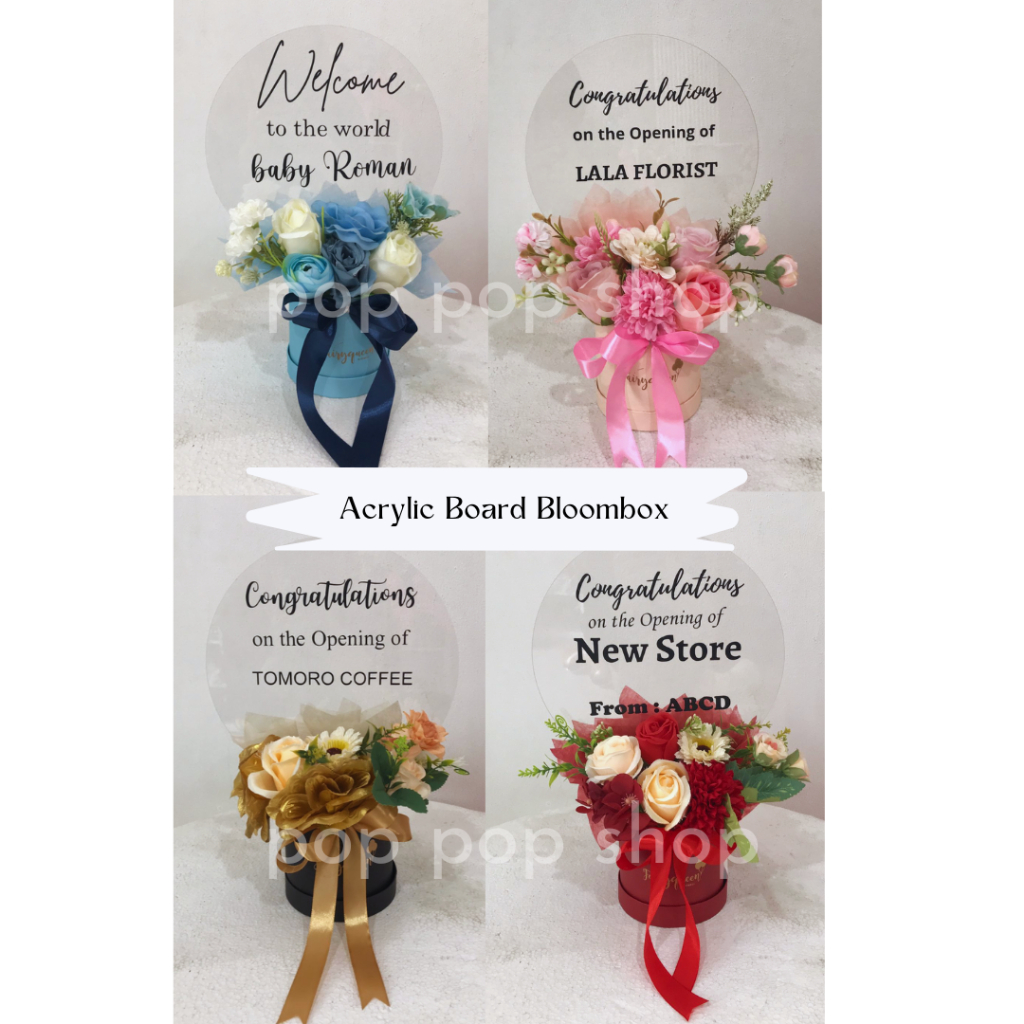 Acrylic Board Bloombox / Bunga Papan acrylic Custom tulisan