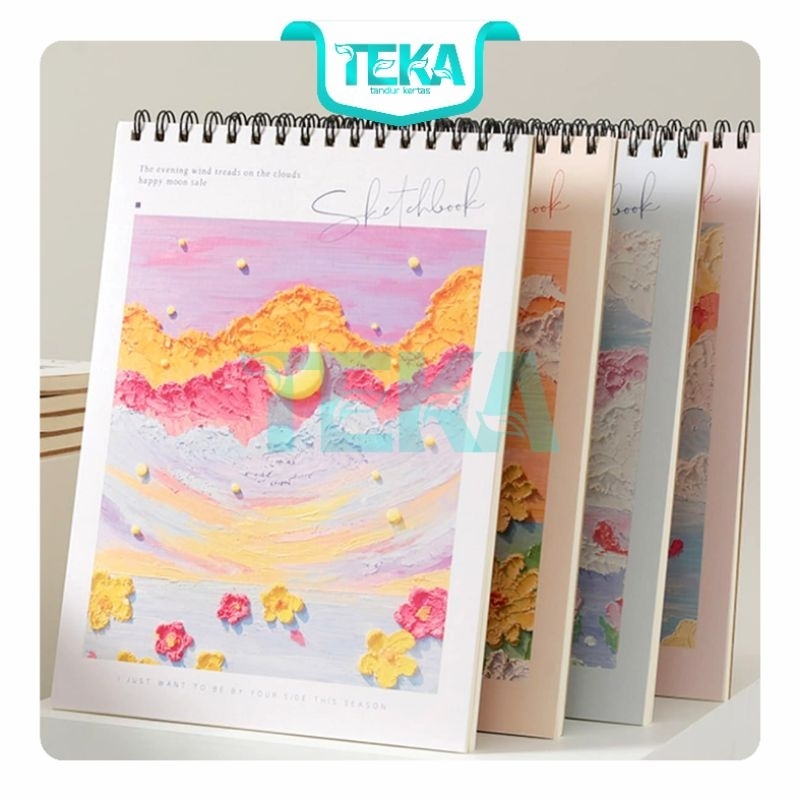 

TEKA Sketchbook A4/A5/A6 Buku Gambar Sketsa Aesthetic 3D Vertikal Jilid Spiral 40 Lembar 80 Halaman
