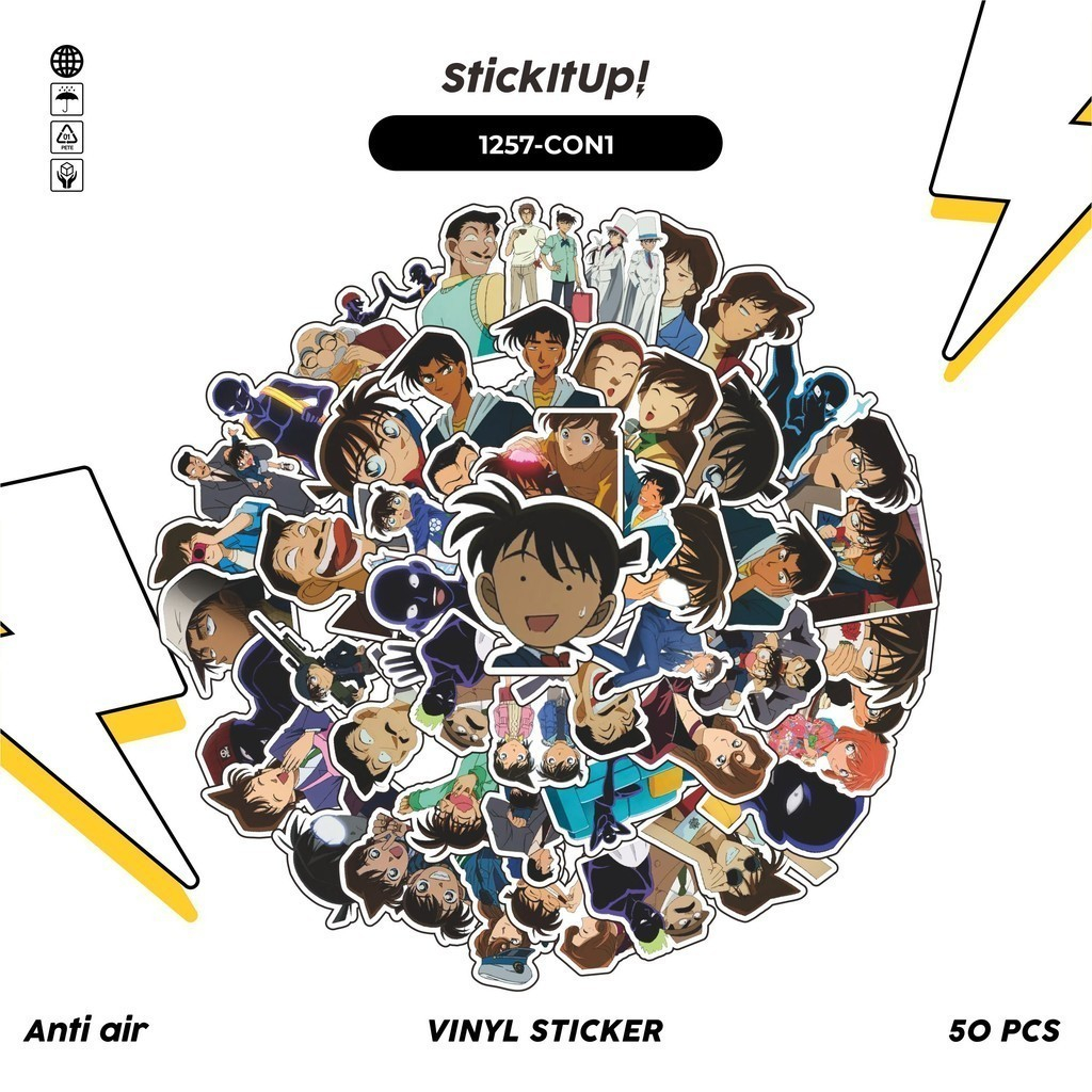 

COD✨ 100 Pcs Stiker Detective Conan Lucu Anti Air Untuk Dekorasi Notebook Sepeda Skateboard Handphone DIY