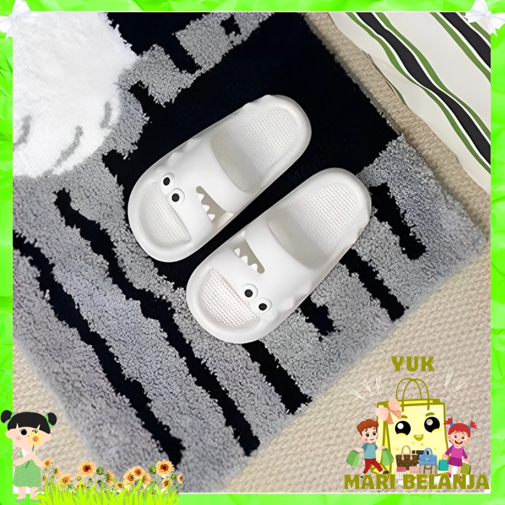 YMB - Sandal Selop Unisex Cute Crocodile 6849 Sendal Rumahan Cewek Cowok Motif Buaya Bahan Karet Teb