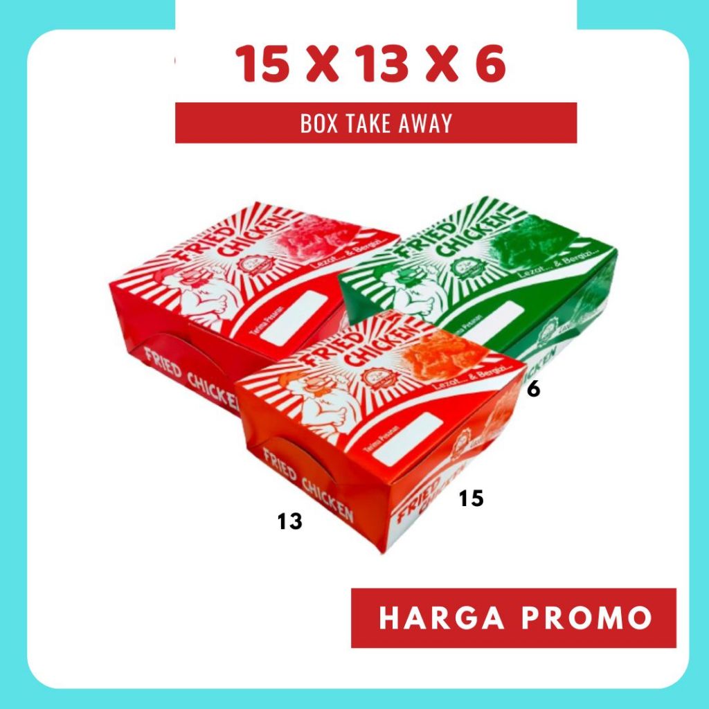 

Kardus Take Away 15x13x6 box KFC dus packing kotak kemasan nasi ayam geprek ayam goreng take away burger lalapan