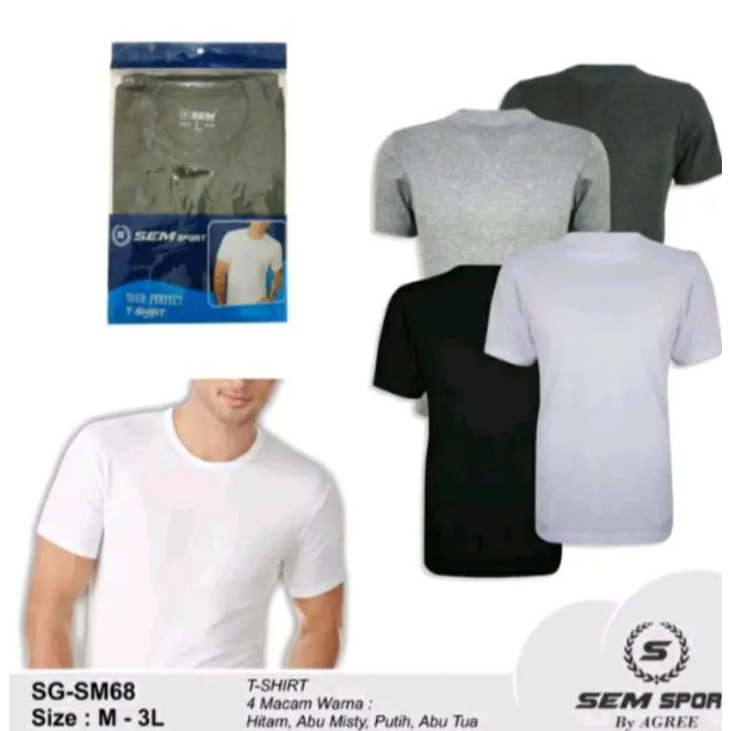 kaos oblong pria dewasa  Sem sport 1pcs