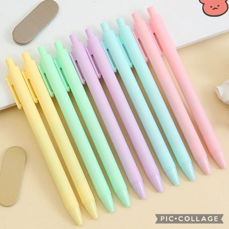 

BK ecer 1 pcs Bolpen / Pulpen Cetekan Macaroon Pulpen Warna Warni Pastel Tinta Hitam