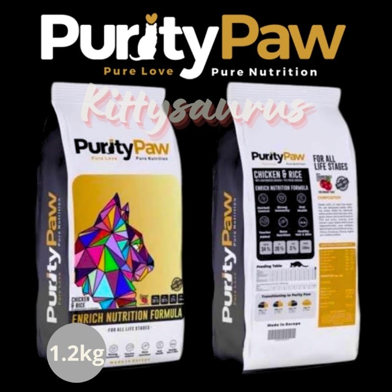 PURITY PAW 1.2KG ALL STAGE, DAGING AYAM 45%
