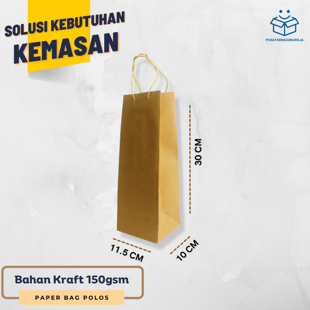 

Paper Bag Jogja / Paper bag Botol / Paperbag Tumbler / Paperbag Polos ukuran 11.5 x 10 x 30 cm