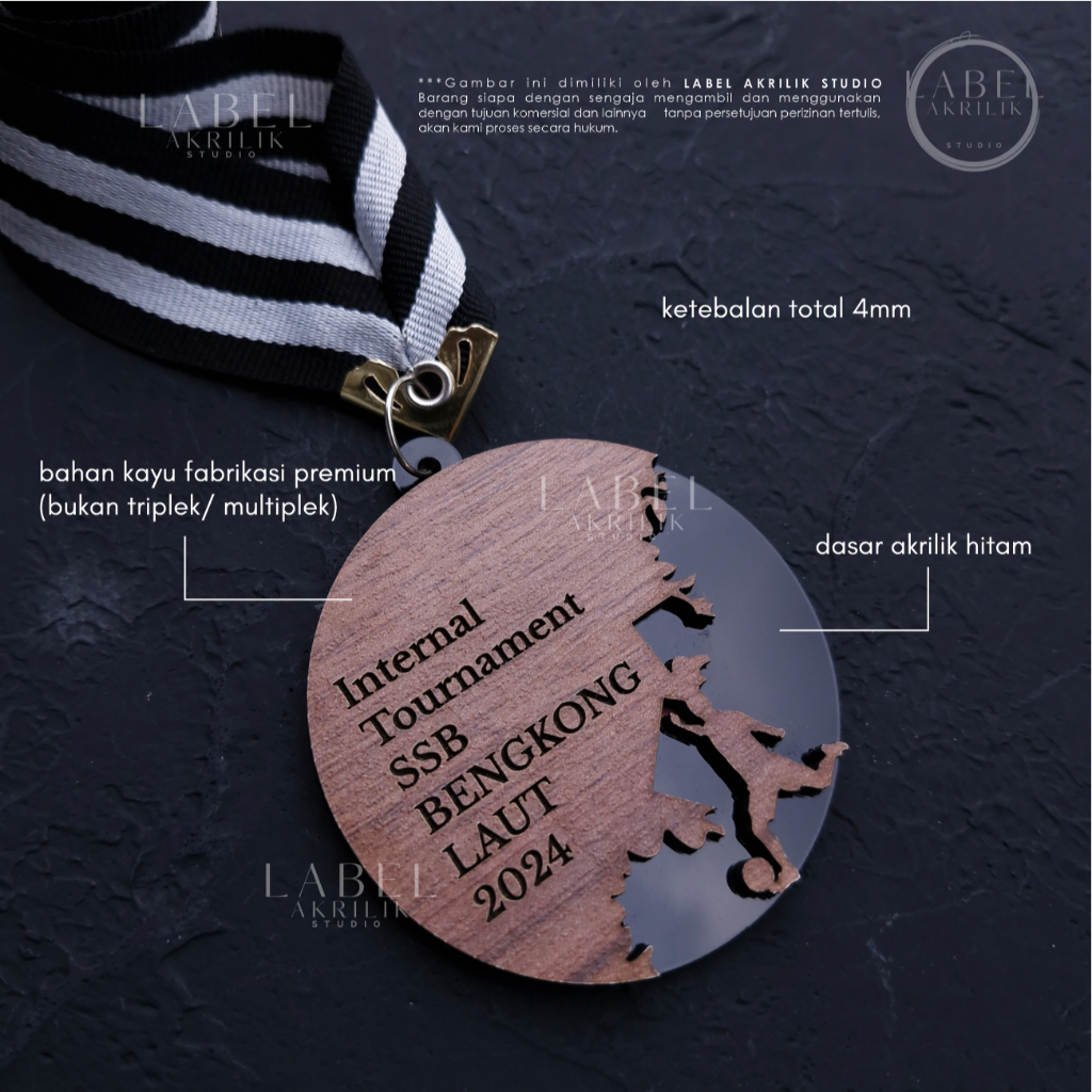 Bakulanku1717 Medali Custom Akrilik/ Medali Wisuda Sma Smk Sarjana Graduation/ Medali Kejuaraan/