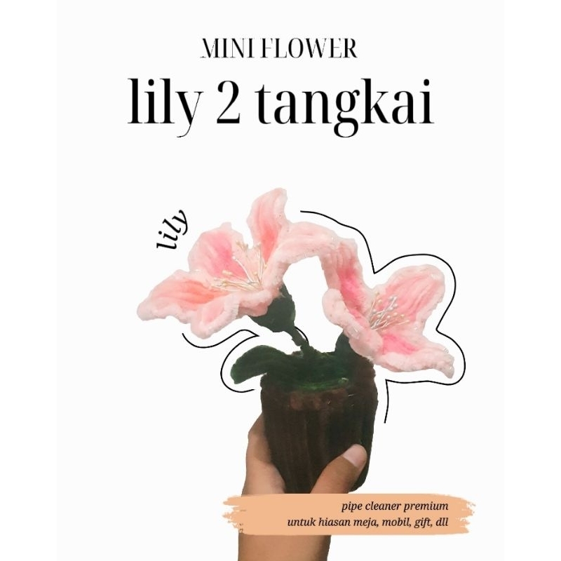 Nisa_Bouquet _ | Bunga kawat bulu pot jadi lily 2 tangkai buat hiasan meja/kado pacar