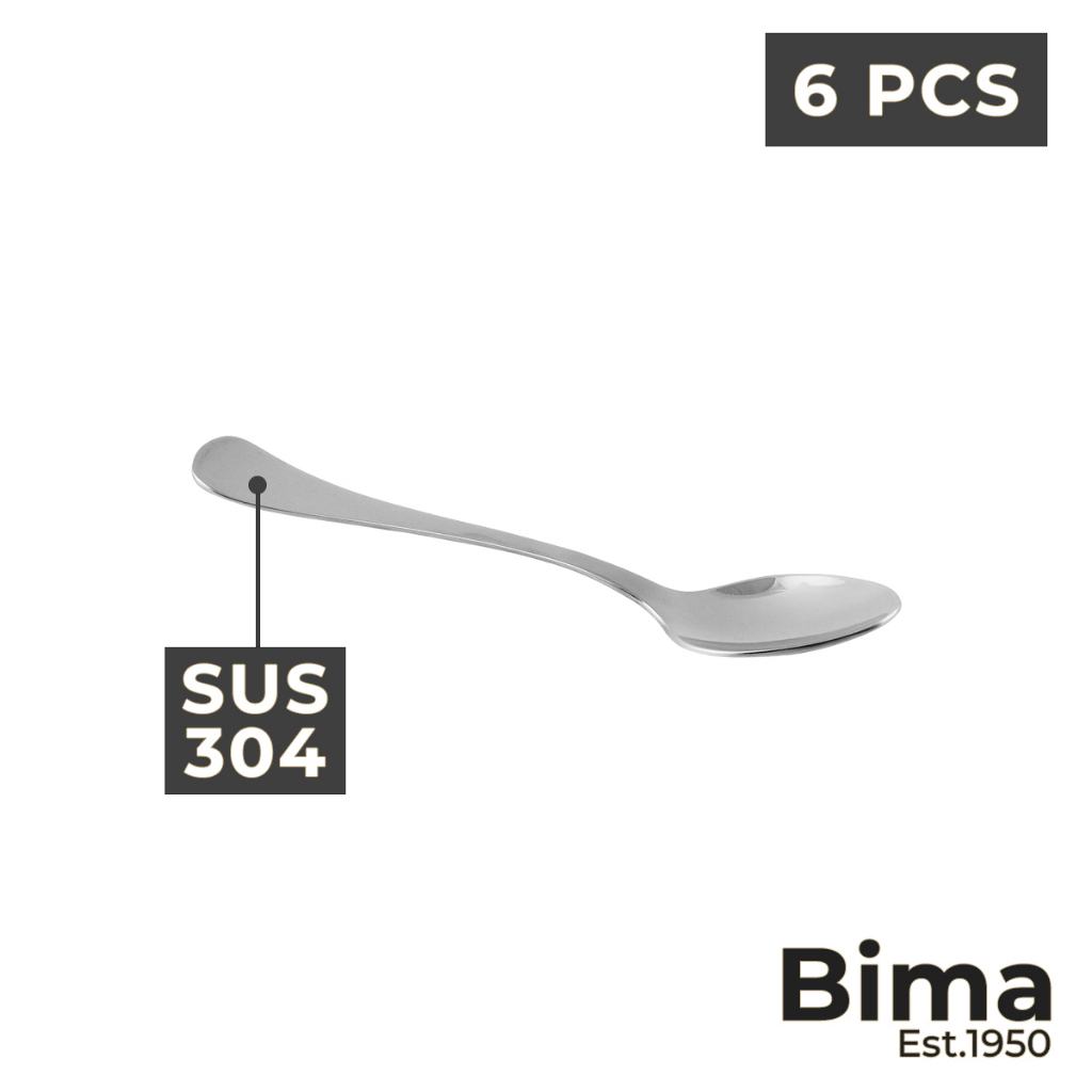 Sendok Teh BIMA Miche Stainless SUS 304 Tea Spoon Hampton Series - SET 6 Pcs