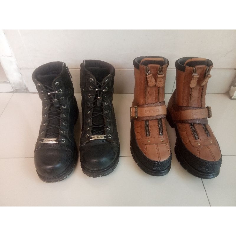 Sepatu Boot Polo Ralph Lauren dan Harley Davidson