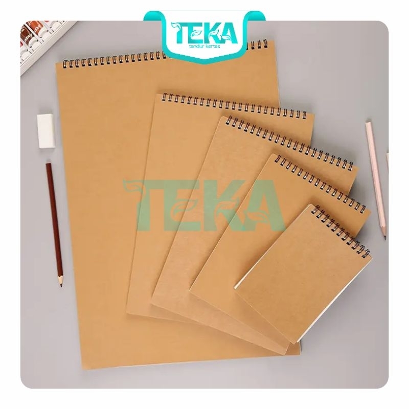 

Cover Coklat Watercolor Paper Kertas Cat Air Sketchbook Tebal Ring Spiral 250gsm A5, A6, B5