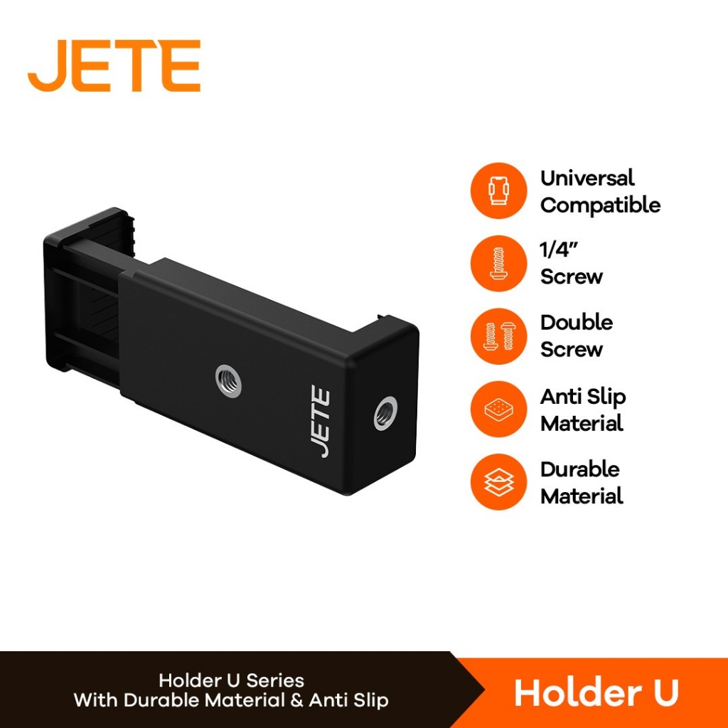 Kepala Tripod Phone Adapter JETE Holder U Handphone HP Anti Slip - Original