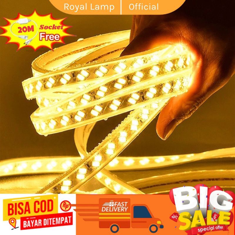 ANTI AIR LED STRIP 5050 SMD PER METER LAMPU SELANG OUTDOOR/INDOOR/KOLAM