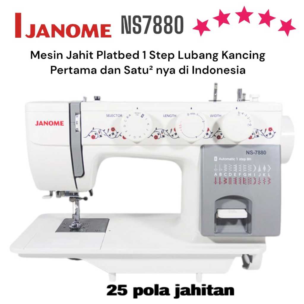 Mesin Jahit - Janome 25 Pola Jahitan - Janome model NS7880N