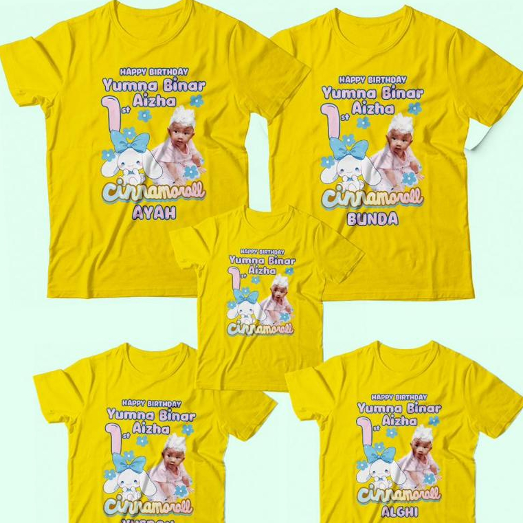 kaos cinnamoroll FREE tambah nama dan foto / kaos cinnamoroll / kaos cinnamoroll anak / kaos cinnamo