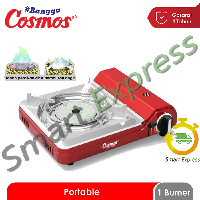 Kompor Gas Portable Cosmos CGC123PN - 2 in 1 Stainless Steel & Aluminium