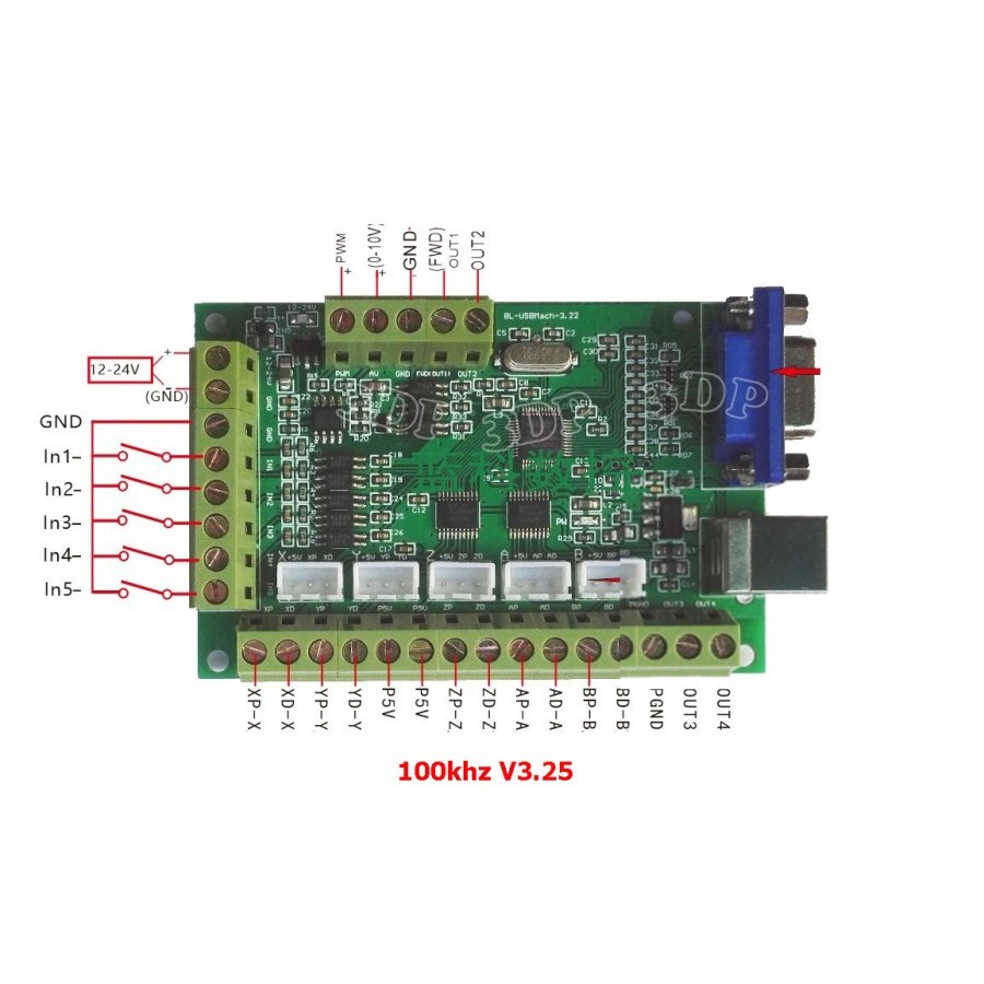 MACH3-USB CNC controller card 5axis - V3.25