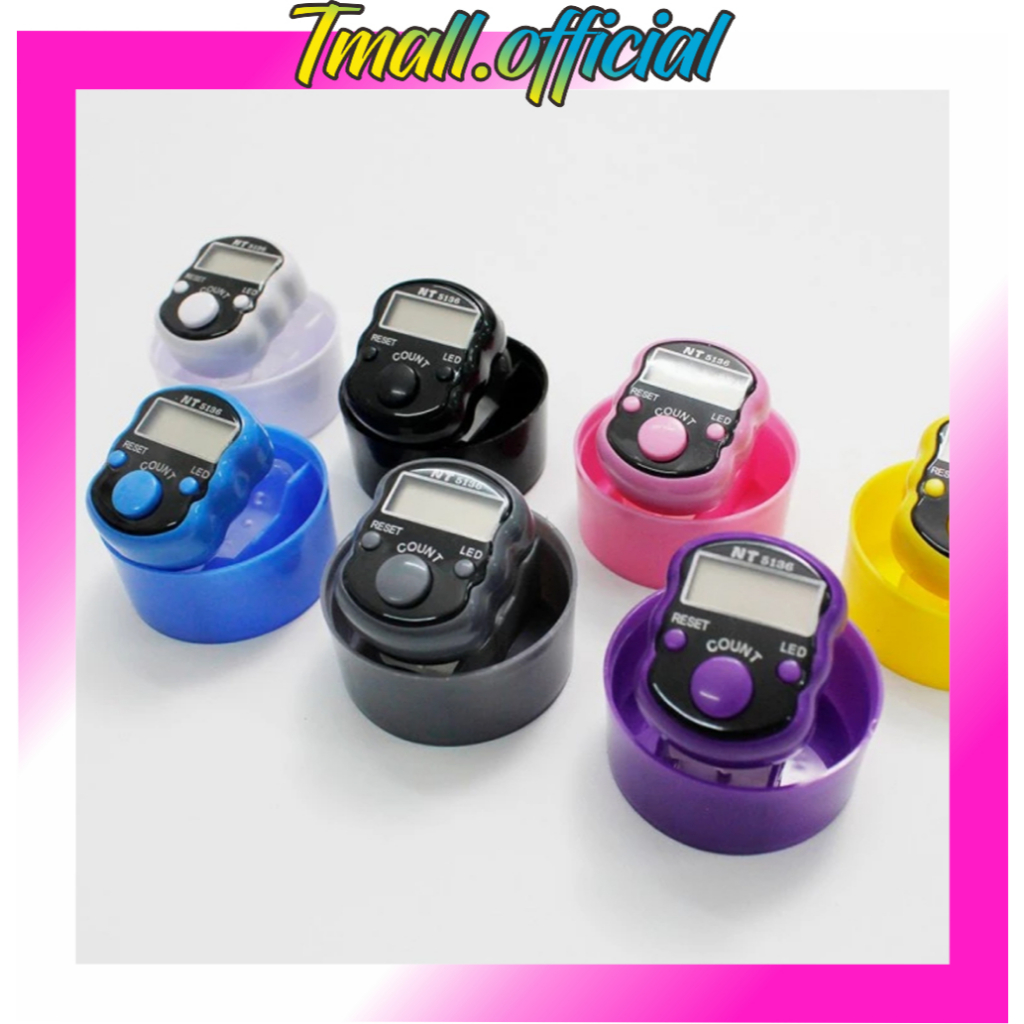 TMALL  Tasbih Digital LED Mini Alat Hitung Jari Free Kotak Model Bulat R1188
