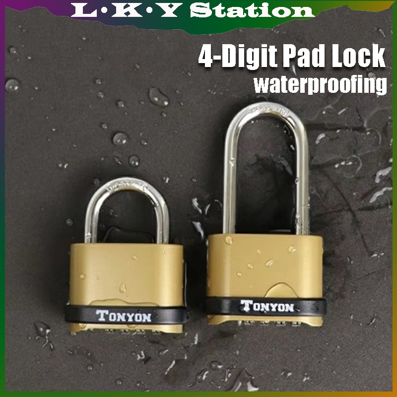 Gembok Padlock Kode Angka Kombinasi 4 Digit Anti Air Gembok Padlock Kunci untuk Pagar Rumah Anti
