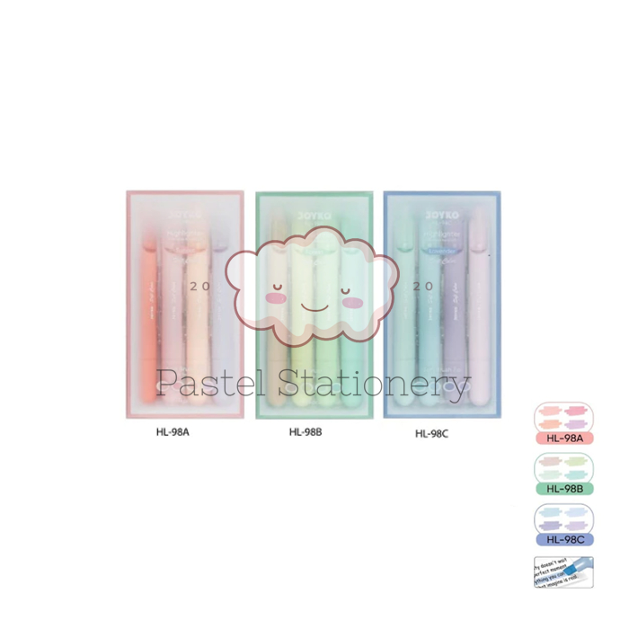 

Highlighter Set Soft Pastel Color Joyko HL-98 - Penanda Berwarna Joyko