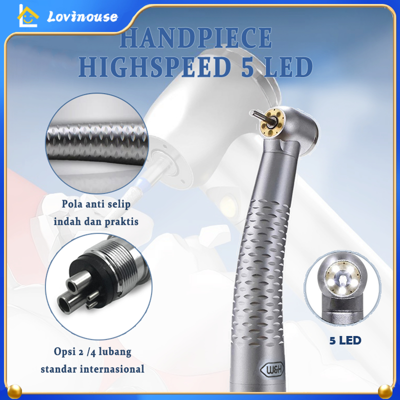 Hand piece dental WNH High Speed Inner Water / W&H Handpiece HighSpeed SET 2/4 holes 5 LED LLV