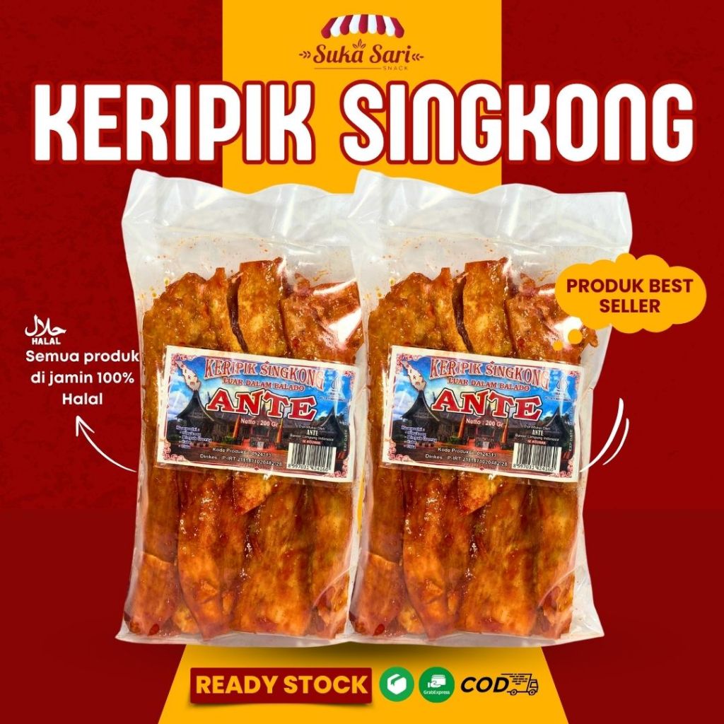 

Keripik Kripik Singkong Lengket Pedas Manis Balado Spesial | Snack Cemilan Oleh-Oleh Bandung | Sukasari Snack