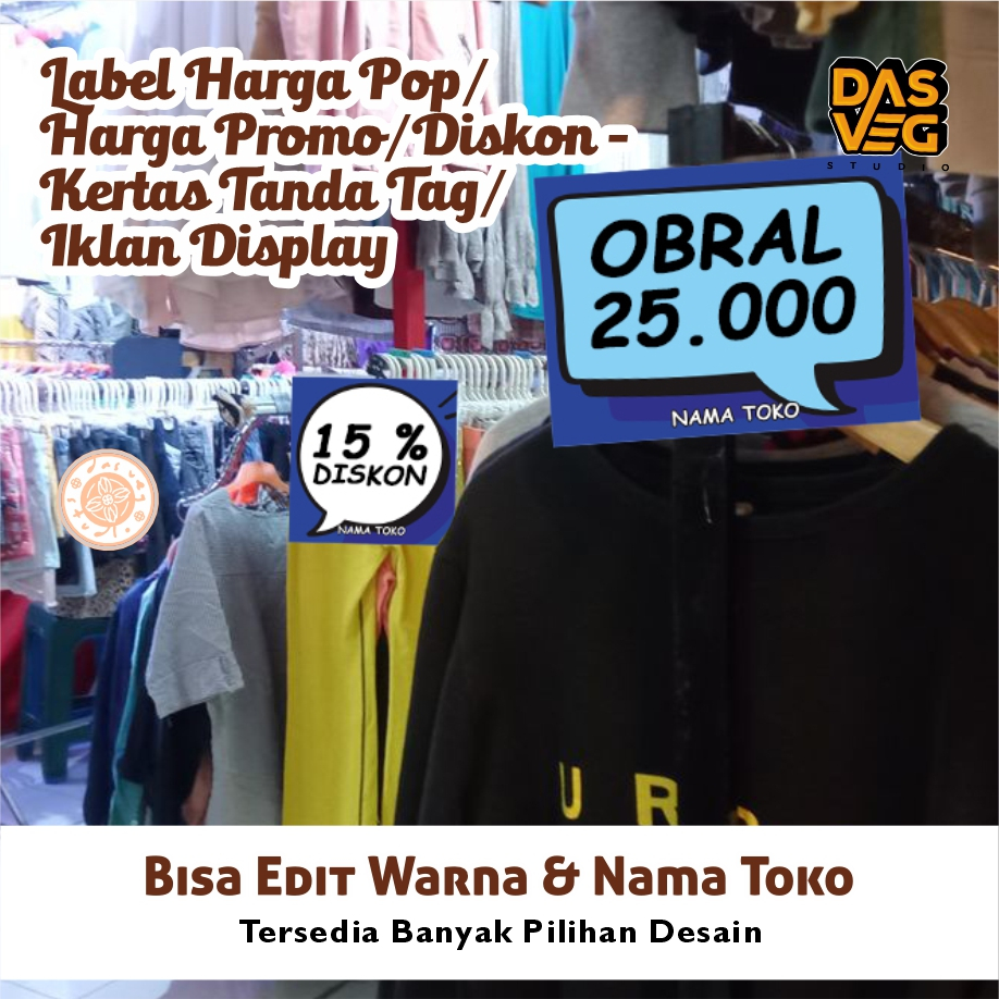 

Label Harga Pop / Harga Promo/Diskon - Kartu Promosi/ Kertas Tag/Tanda Promosi/Iklan Display - Bahan Kertas