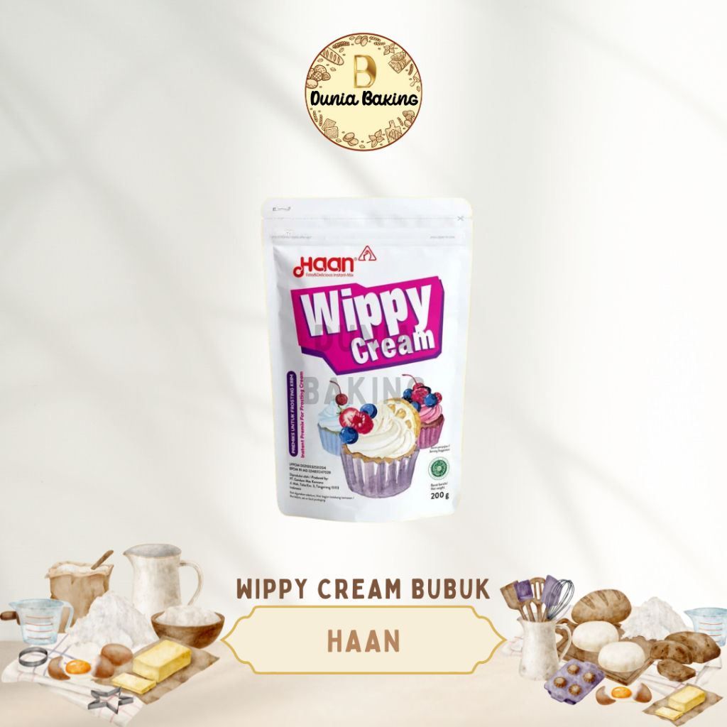 

Haan whippy cream pouch 200gr dan 400gr | Whippy cream bubuk