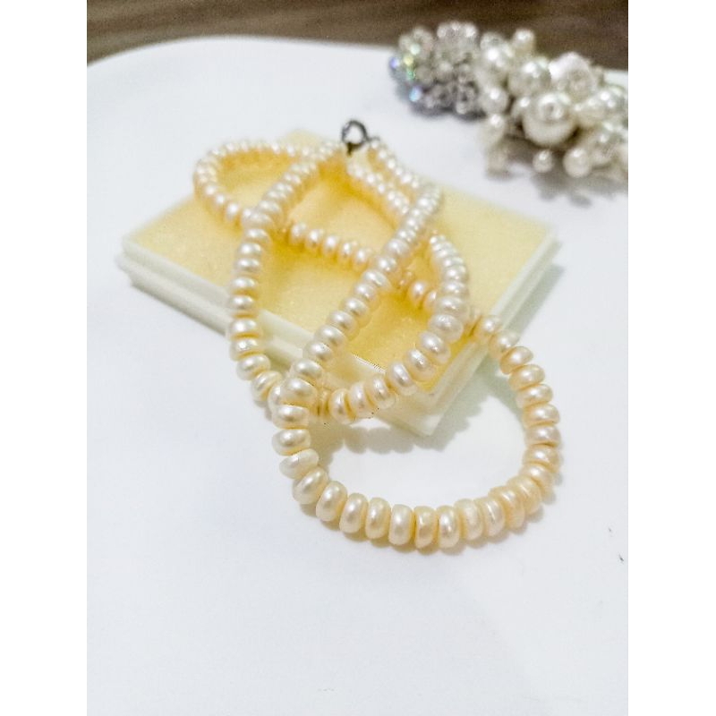 [Preloved] Kalung Mutiara Asli 40cm. casual pearl necklace #jewelry #necklace #pearl