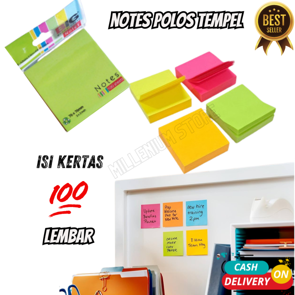

Stick Note - Memo Stick 75*75mm Isi 100 Lembar - Kertas Memo Tempel Polos - Duta Gemilang