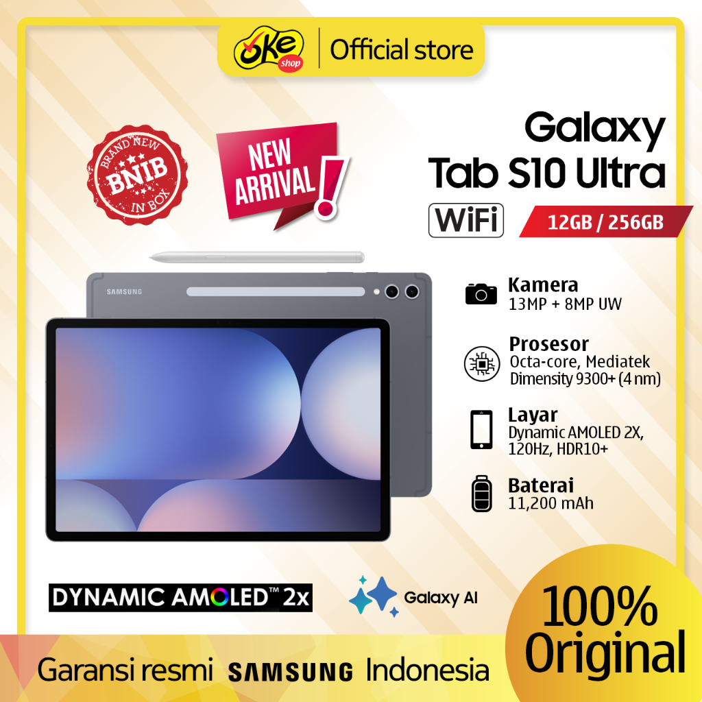 Samsung Galaxy Tab S10 Ultra WiFi 12/256GB Tablet AI Garansi Resmi