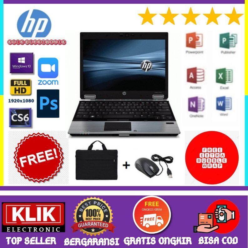 TERMURAH  LAPTOP HP Elitebook 8440p Core i5  /  RAM 8GB - 512GBSSD /14 INCH / Bonus Tas Dan Mouse