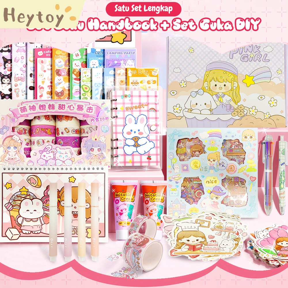 DIY Buku Stiker Lucu DIY Gantungan Kunci Guka Set Stiker Label Buku Jurnal Anak Diary Set Mainan Edu