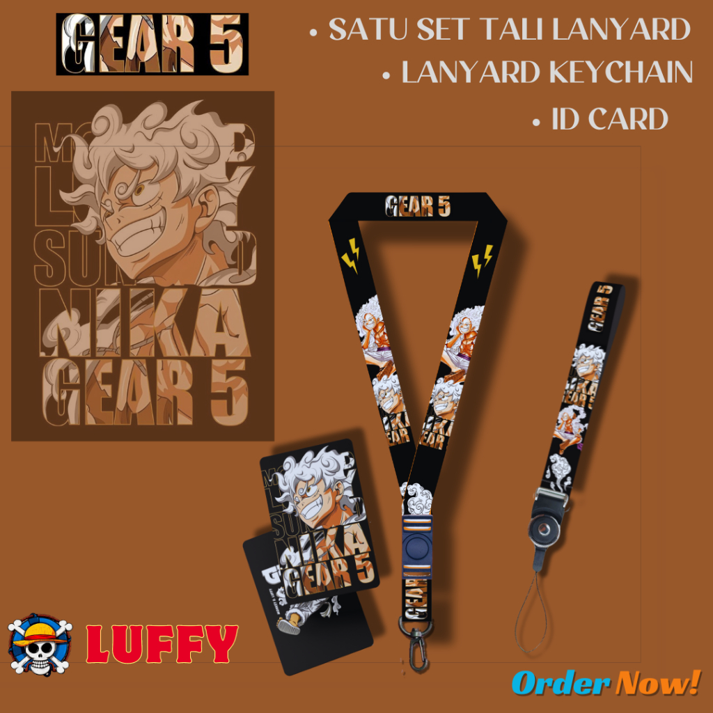 

STRAP LANYARD ID CARD Luffy Gear 5 Gantungan Kunci Tali ID Card Name Tag