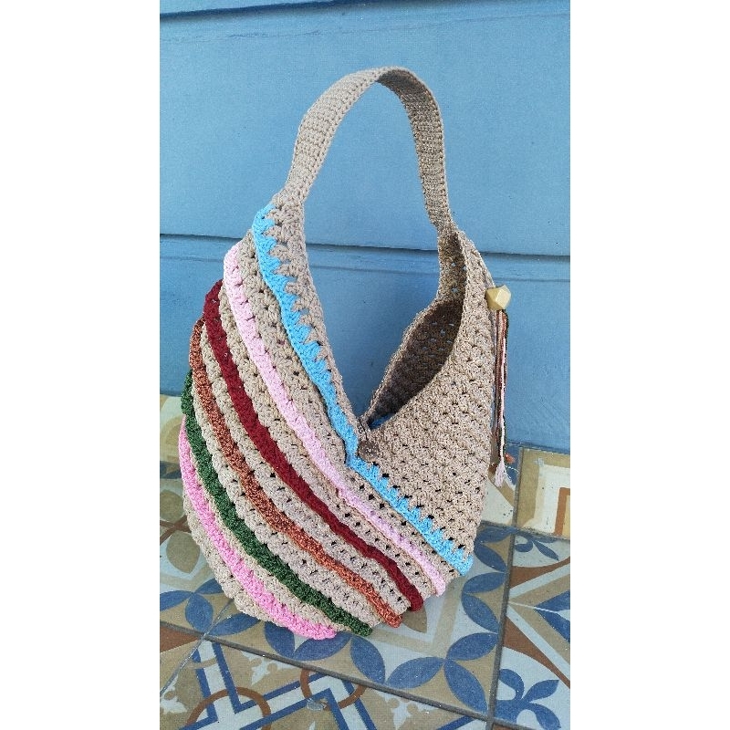 tas rajut handmade crochet/rainbow crochet bag