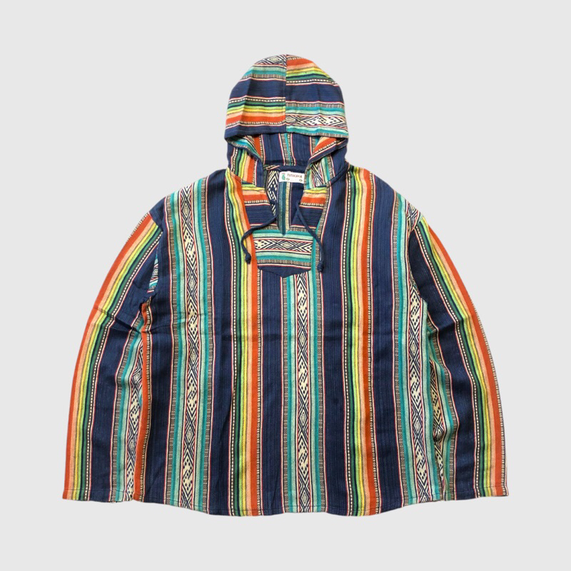 Titicaca Hitchhiker Hippie Pullover Mexican Baja Hoodie Ethnic Pattern